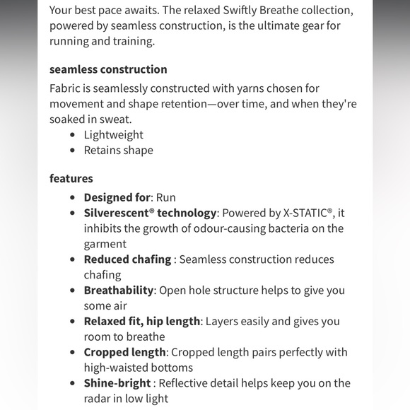 Lululemon SeaWheeze Swiftly Breathe Cropped Tank Top - Picture 5 of 5